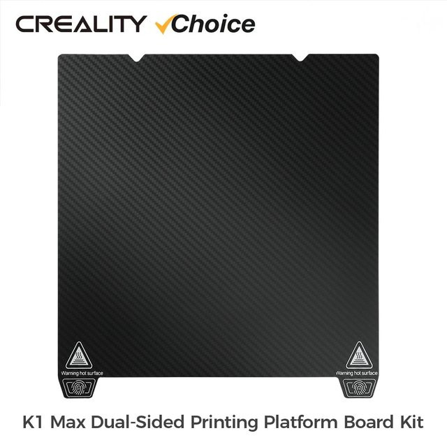Creality K1 Max Doppelseitiges Druckplattformplatinen-Kit mit glänzender PET- und matter PEI-Platte, Schwarz, B: 315 mm x T: 310 mm - Bild 1