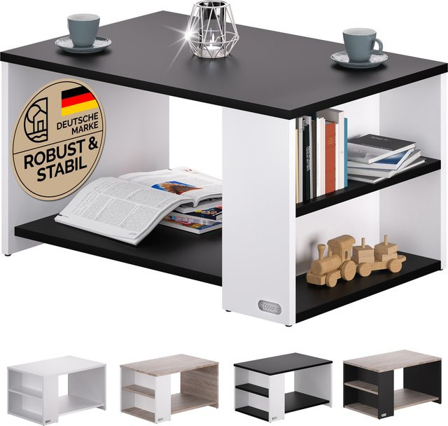 Couchtisch Santa Cruz von CASARIA in Weiß/Anthrazit, B/T/H: 90 x 60 x 50 cm - Bild 1
