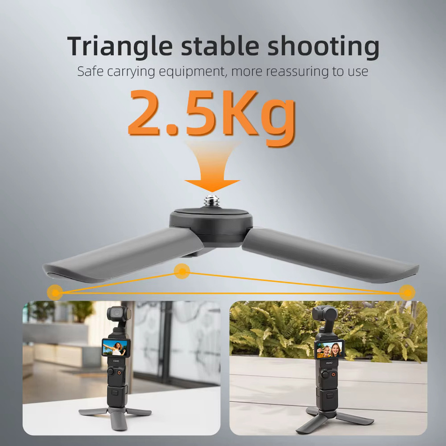 Mini Stativ in Schwarz für DJI Pocket 3, Insta360 X5/X4/X3 und OSMO Mobile 4/5 sowie GoPro 13 und Zhiyun Handheld Gimbals - Bild 3