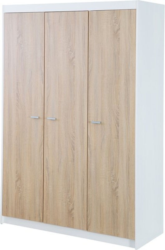 ROBA Kleiderschrank Gabriella 3-türig mit Soft-Close-Technik, Braun/Weiß, B/T/H: 131 x 52 x 190 cm - Bild 5