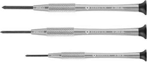 BERNSTEIN Tools for Electronics 4-360-E02 Uhrmacher-Schraubendreher-Satz 3-teilig in Silber - Bild 1