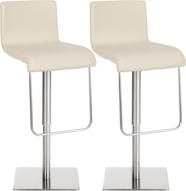CLP 2er Set Barhocker mit Lehne Limon, höhenverstellbare Barstühle mit Kunstlederbezug und Drehsitz - Bild 1