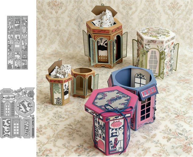 High Street Spinning Box Metall Stanzform für DIY Scrapbook und Kartenprägung in Multicolour - Bild 1