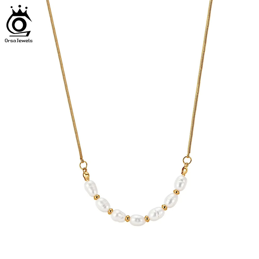 ORSA JEWELS Halskette Edelstahl, Süßwasserperlen, Damen - Bild 1