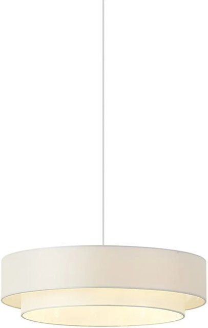 QAZQA Moderne Hängelampe Drum Duo in Weiß, 3-flammig, rund, Durchmesser: 50 cm - Bild 1