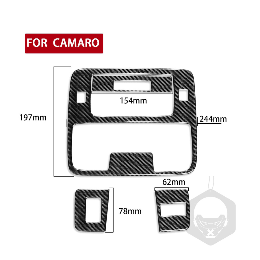 RRX CARBON Dekorative Carbon-Abdeckung für das Leselicht-Panel von Chevrolet Camaro 5. Generation 2010-2015 in Schwarz - Bild 4