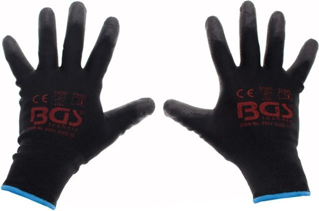BGS Mechaniker-Handschuhe Schwarz Größe 10 XL mit PU-Beschichtung nach EN 388 - Bild 2