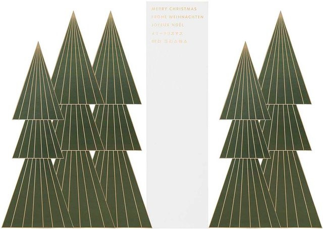 Rico Design Paper Poetry Postkartendeko-Set Tannen mit 6 Stück für deine Weihnachtsdekoration - Bild 1