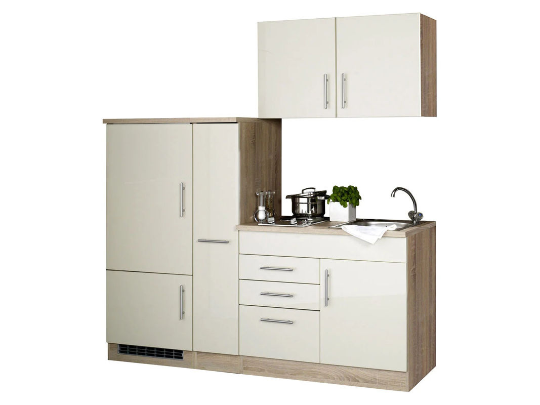 HELD Single Küche Torino in Hochglanz-Creme und Eiche-Sonoma, Breite: 190 cm - Bild 2