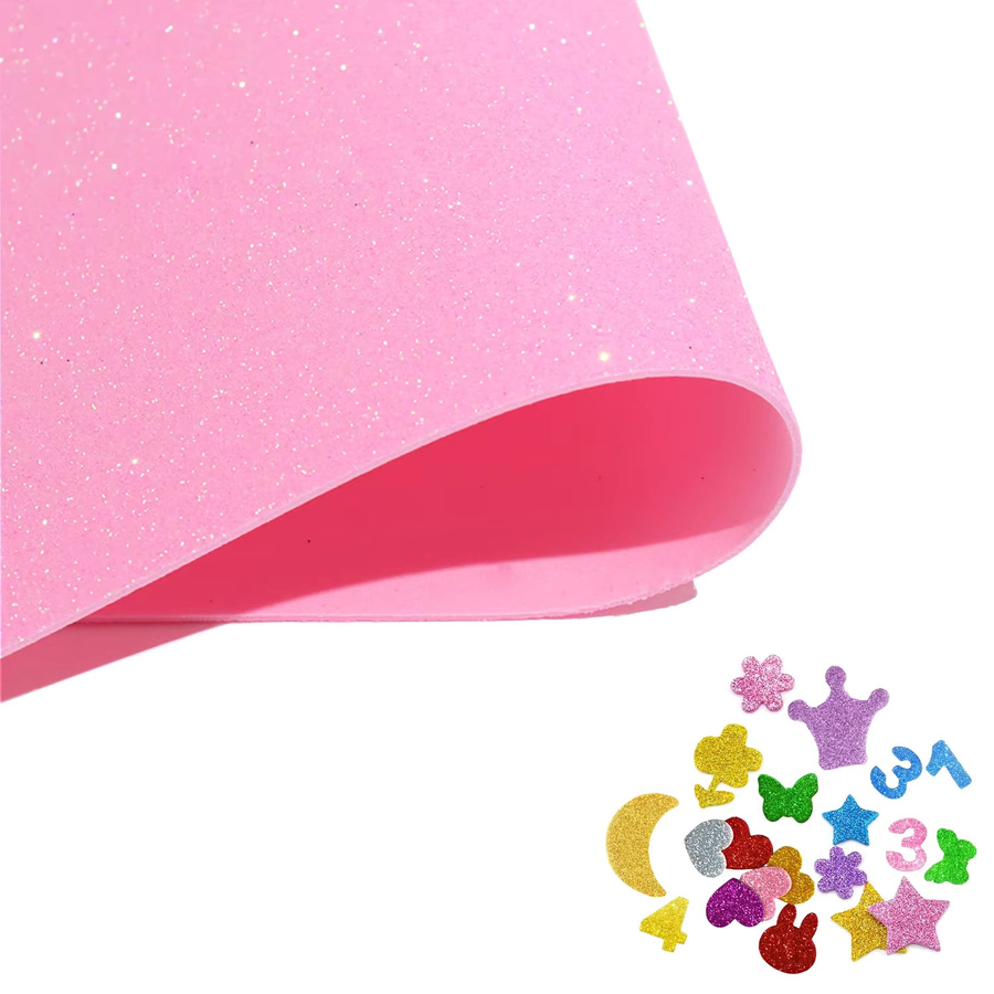 Glitzer-Schaumstoffpapier für Bastelaktivitäten und DIY-Projekte, Mehrfarbig, Breite: 60 cm, Höhe: 40 cm - Bild 2