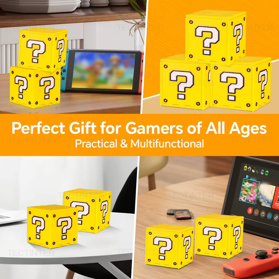 TECTINTER Spielkartenetui für Nintendo Switch, Lite und OLED in Gelb mit 16 Steckplätzen, faltbare und tragbare Aufbewahrungsbox für dein Switch-Zubehör - Bild 2