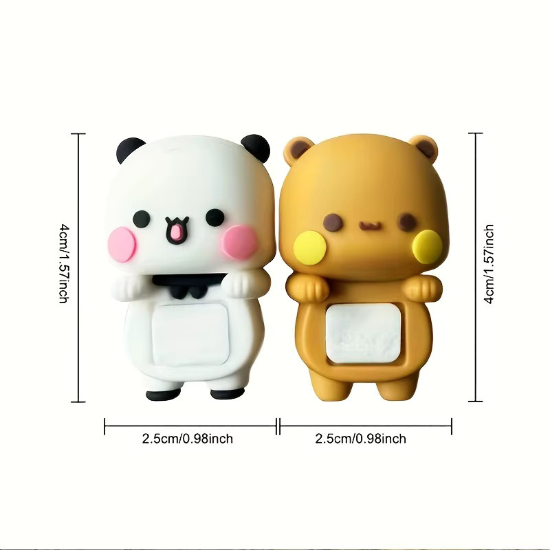 2er-Set süße Bären und Panda Telefonanhänger aus PVC als Mini-Cartoon-Figuren zur Dekoration von Smartphone und Tablet mit kratzfester Basis - Bild 6