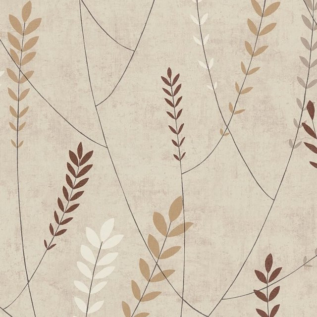 PROFHOME Landhaus Tapete Floral in Beige, Braun, Weiß und Grau, Vlies, Breite: 0,53 m, Länge: 10,05 m - Bild 1