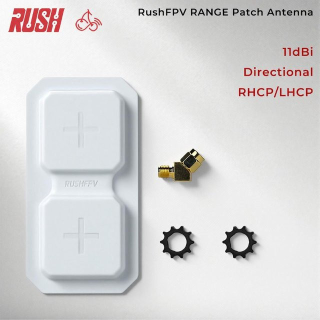 Rushfpv RANGE 5.8G Plus Dual-Unit Patch Richtantenne 11dBi mit SMA-Anschluss (RHCP/LHCP) in Weiß - Bild 1