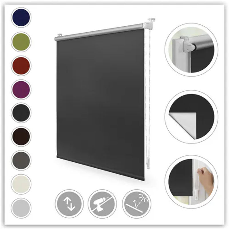 Lichtblick Thermo-Rollo Klemmfix, Verdunkelung, Anthrazit, B: 110 cm, H: 150 cm - Bild 8