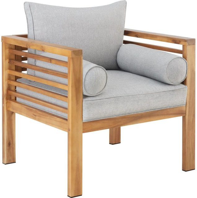 tectake Garten-Loungesessel Boka aus lasiertem Akazienholz in Braun mit Sitzpolstern, B/T/H: 72 x 63 x 64,5 cm - Bild 2