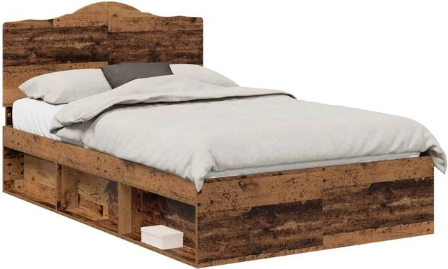 vidaXL Bettrahmen aus massivem Kiefernholz in Braun, B/T/H: 135 x 190 x 138 cm - Bild 1