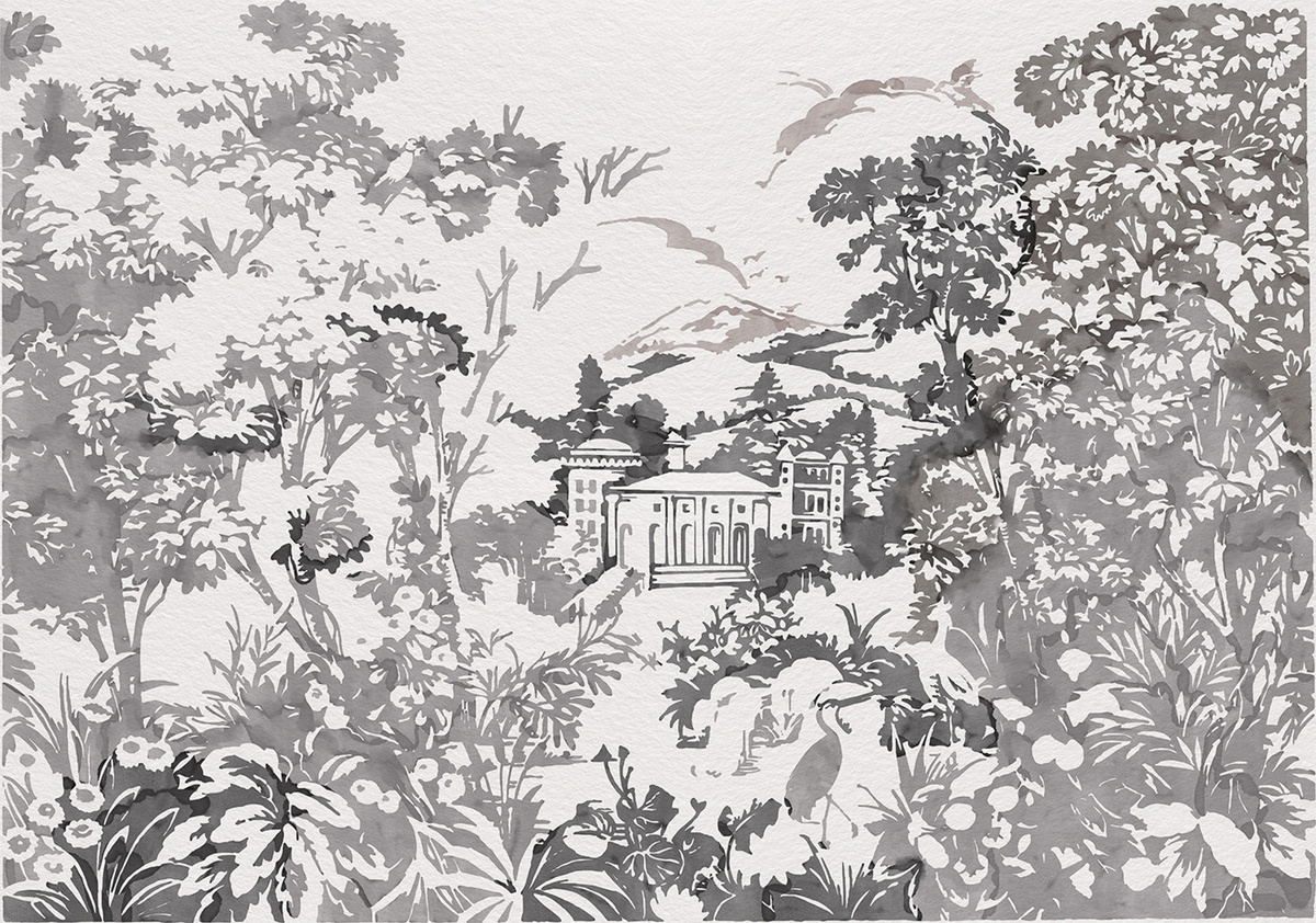 Coordonné Wandtapete Neo-Tapestry Floral in Off-White - Bild 1