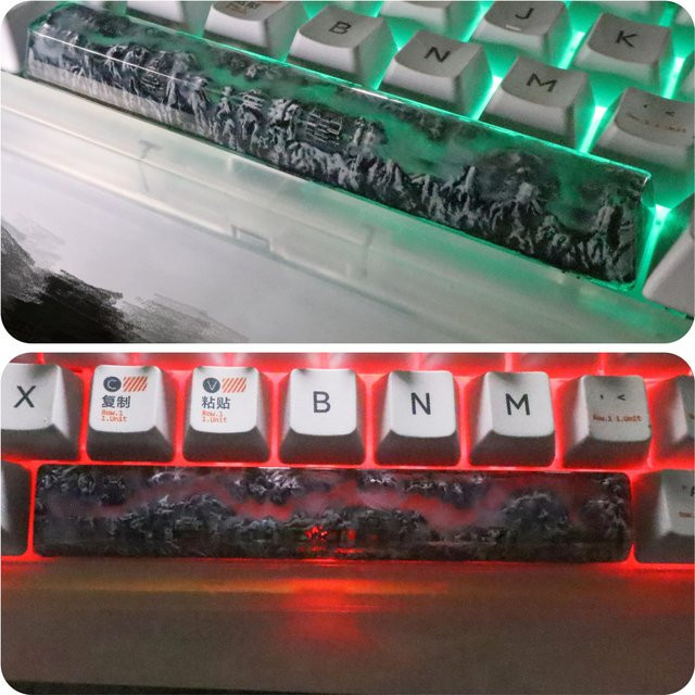 Arvin Mechanische Tastatur Tastenabdeckung aus Harz mit Landschaft-Design für 6,25 u und Kreuzachse, Schwarz - Bild 1