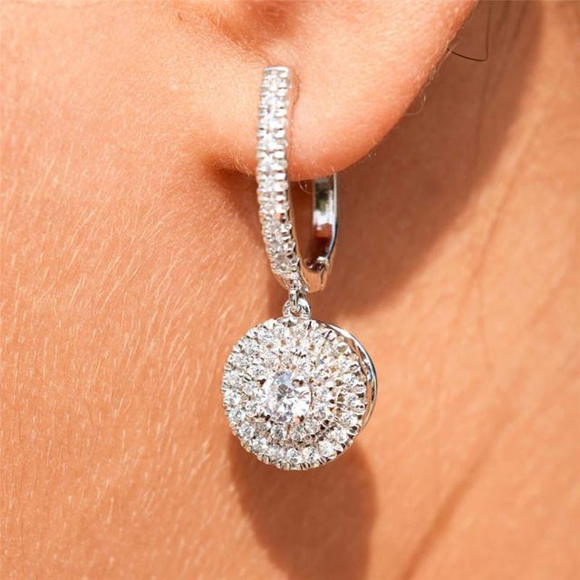 YIRAN Jewelry Ohrringe, Zirkonia, Silber, Messing, Damen, brown - Bild 1