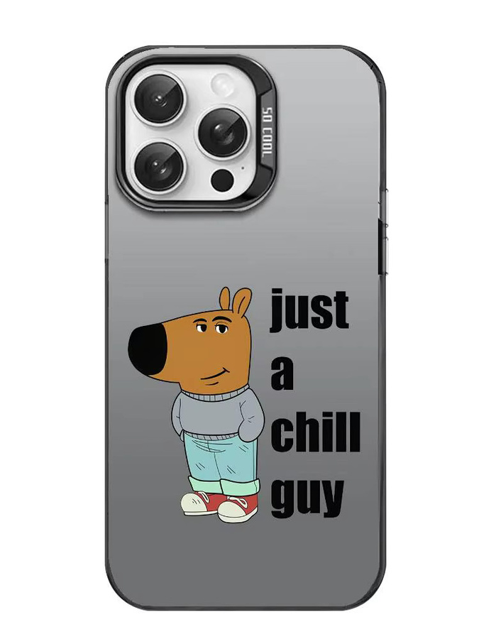 Iam Just A C-Chill Guy Handyhülle für iPhone 11 bis 17 Pro Max in Multicolor mit mattem Laser Metallic Aurora Effekt - Bild 5