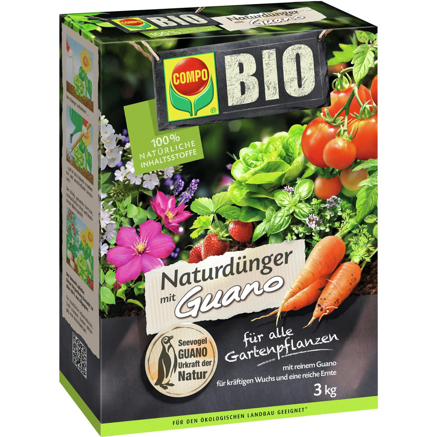 Compo Bio Naturdünger Guano für alle Gartenpflanzen, 3 kg - Bild 2