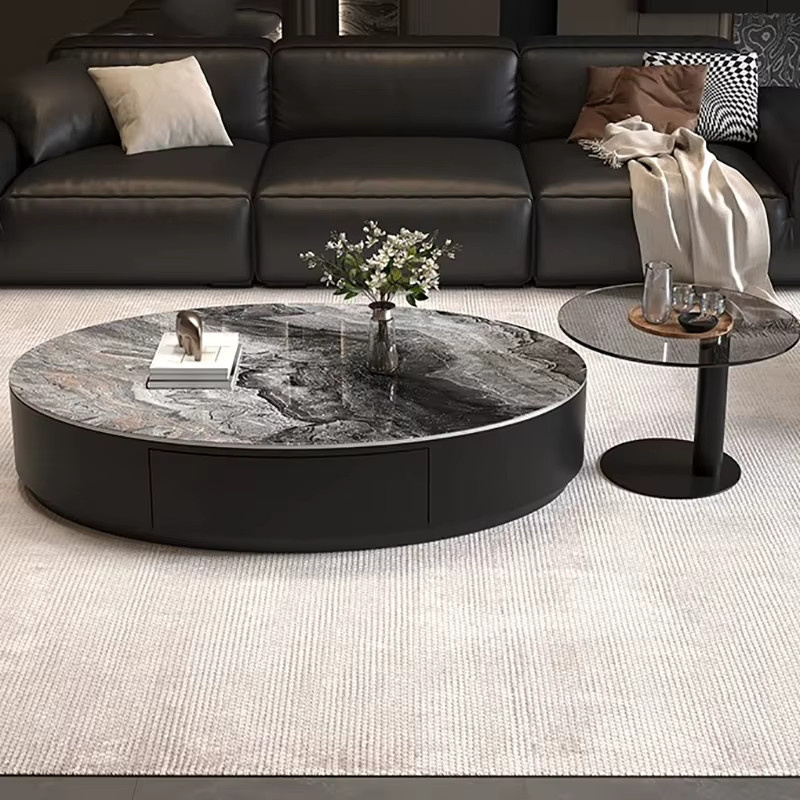Minimalistischer Beistelltisch von ANGDUO mit Marmorplatte und abgerundeten Kanten für dein Wohnzimmer - Bild 3