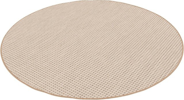 Snapstyle Oslo In & Outdoor Teppich Flachgewebe in Beige Creme Karo mit skandinavischer Optik, Durchmesser: 200 cm - Bild 1