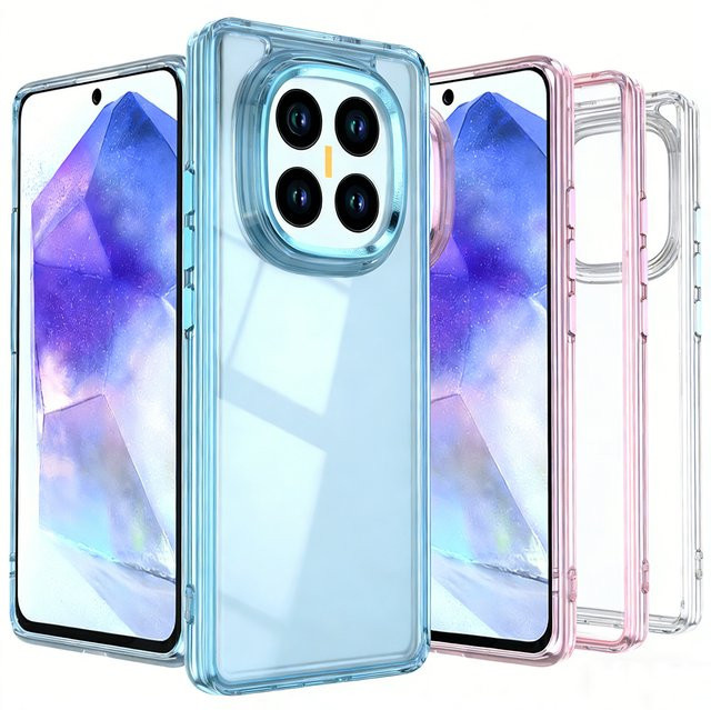 Transparente Acryl-Schutzhülle für Xiaomi Redmi Note 15 Pro, 14 Pro, 13, 12 und weitere Modelle, nicht vergilbend, Farbe: Transparent/Blau - Bild 1