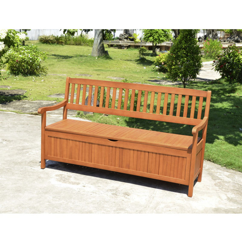 Gartenbank Houston 3-Sitzer von Garden Pleasure aus Eukalyptusholz in Braun, B/H/T: 157 x 90 x 59 cm - Bild 3