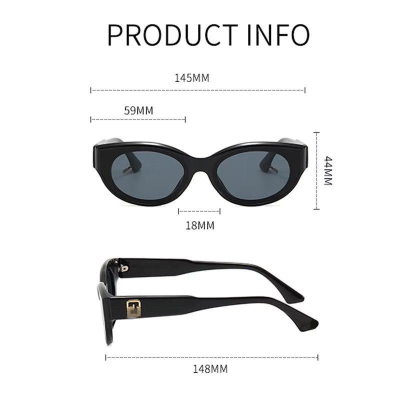 Sonnenbrille Cat Eye, Damen, Vollrand, Schwarz, Kunststoff - Bild 5