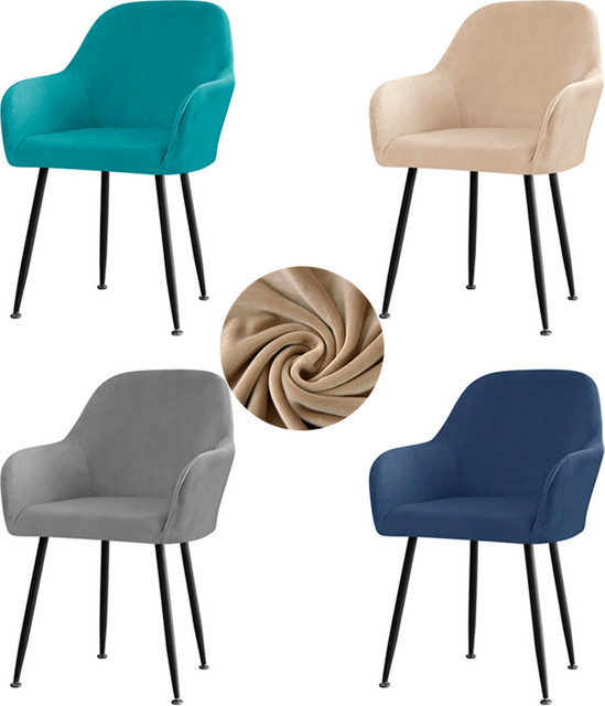 WANERQU Stretch Samt Esszimmerstuhl Bezug aus elastischem Spandex für Sessel und Büro- oder Hotelstühle - Bild 1