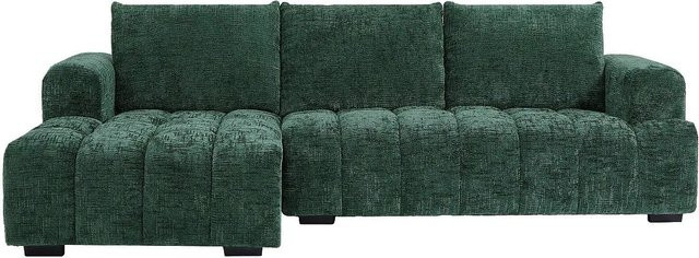 Benola Ecksofa in Grün ohne Schlaffunktion mit texturiertem Stoff, Breite: 276 cm, Tiefe: 160 cm, Höhe: 86 cm - Bild 1