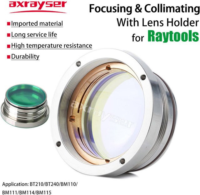 Raytools Laserfokussierlinse mit Haltersitz für BM06K BT240 BM110 BM111 BM114 BM115 zum Faserschneiden, Farbe: Silber - Bild 1