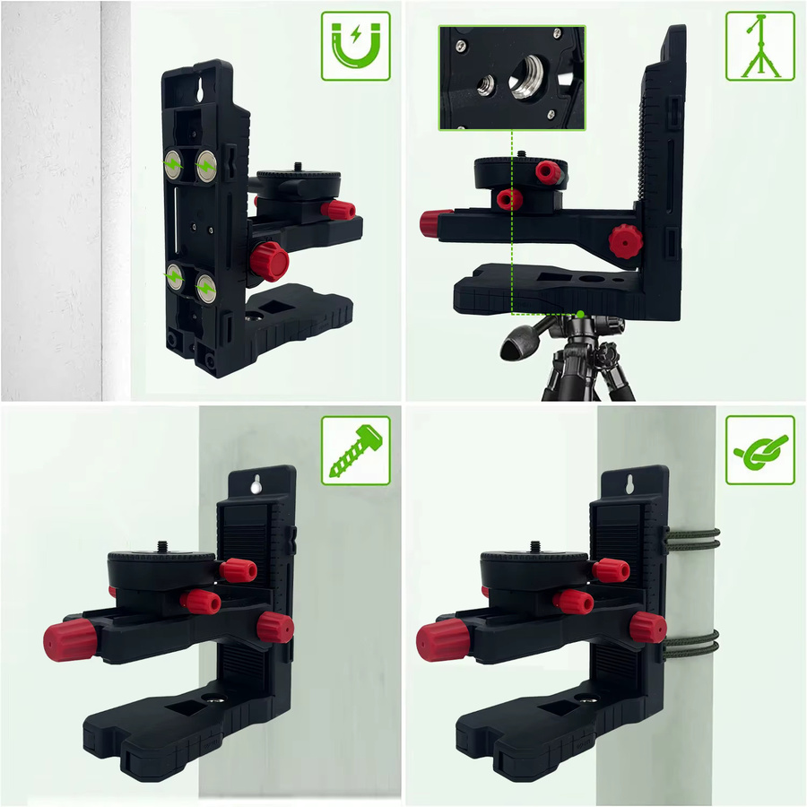 Heipoe DJ1200-A L-förmige magnetische Laser-Nivellierhalterung zur Wandmontage mit 5/8 und 1/4 Zoll Anschluss - Bild 6