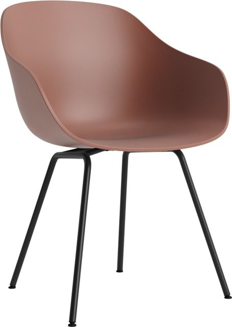 HAY About A Chair AAC 226 mit Armlehnen in Rot und mattem Stahlgestell im organischen Design - Bild 1