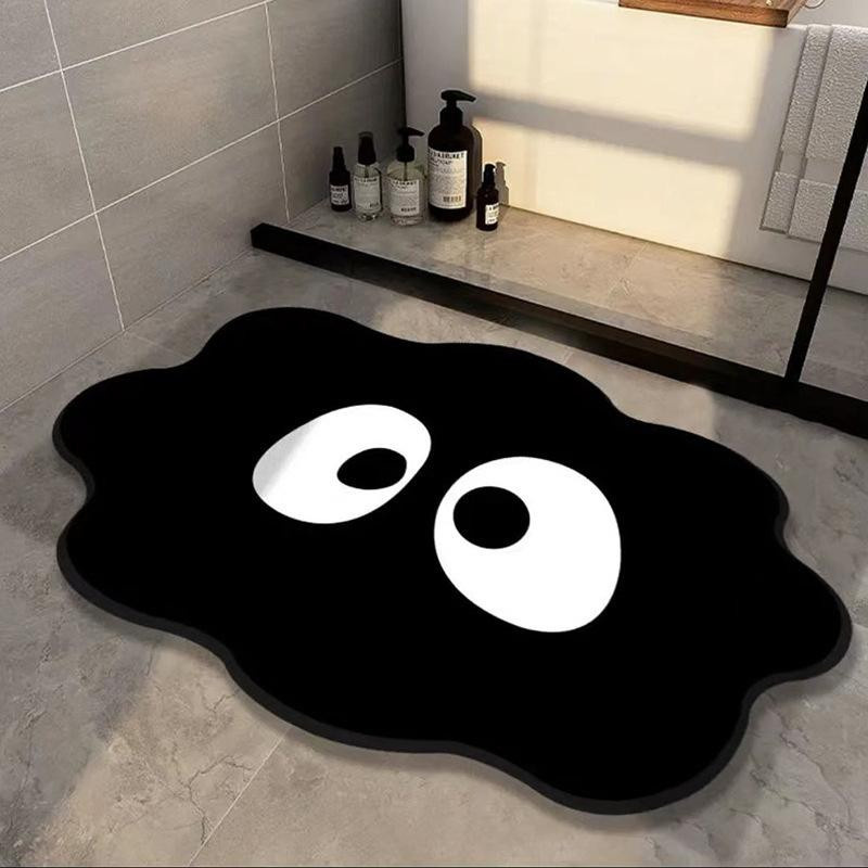Wasserabsorbierende Badezimmer-Bodenmatte mit Cartoon-Motiv von Yiran Furniture aus Kieselalgenschlamm, rutschfest und schnelltrocknend, B/B: 40 x 60 cm - Bild 1