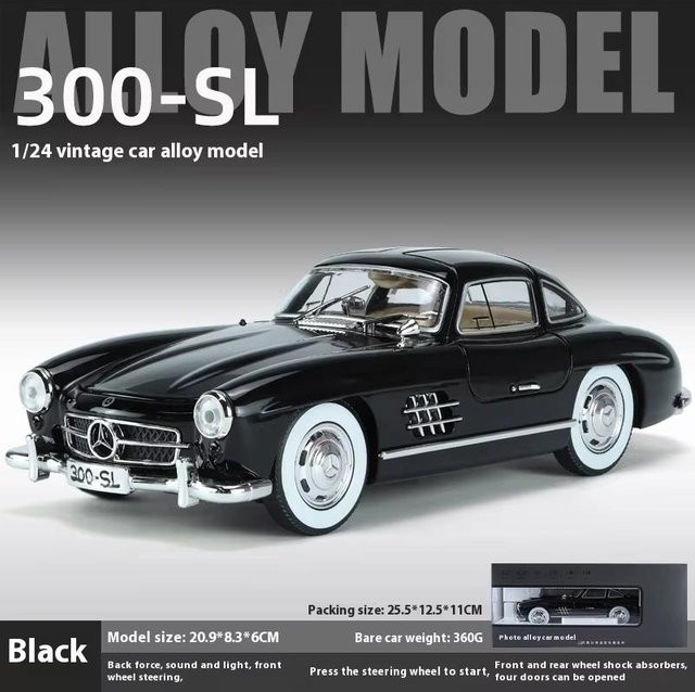 JJRC Mercedes Benz Oldtimer Automodell 1:24 Legierung schwarz - Bild 1