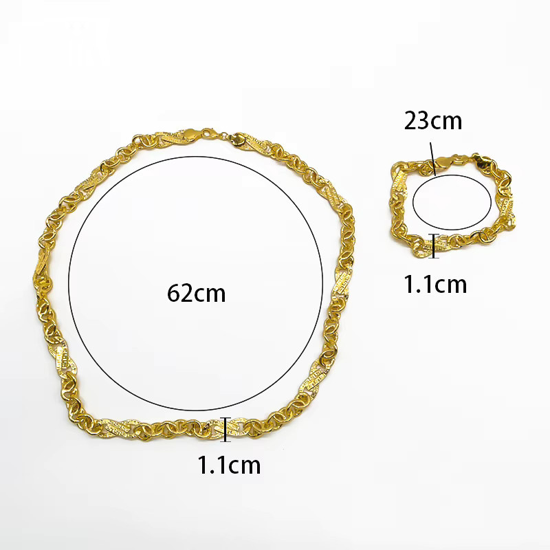 HIPUNK Schmuckset, 22K vergoldet, Halskette, Armband, Unisex - Bild 4