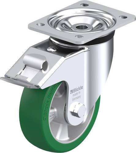 Blickle Lenkrolle LK-ALST 150K-FI mit Feststeller, Rad-Durchmesser: 150 mm, Tragfähigkeit: 500 kg, Farbe: Silber/Grün/Mehrfarbig - Bild 1