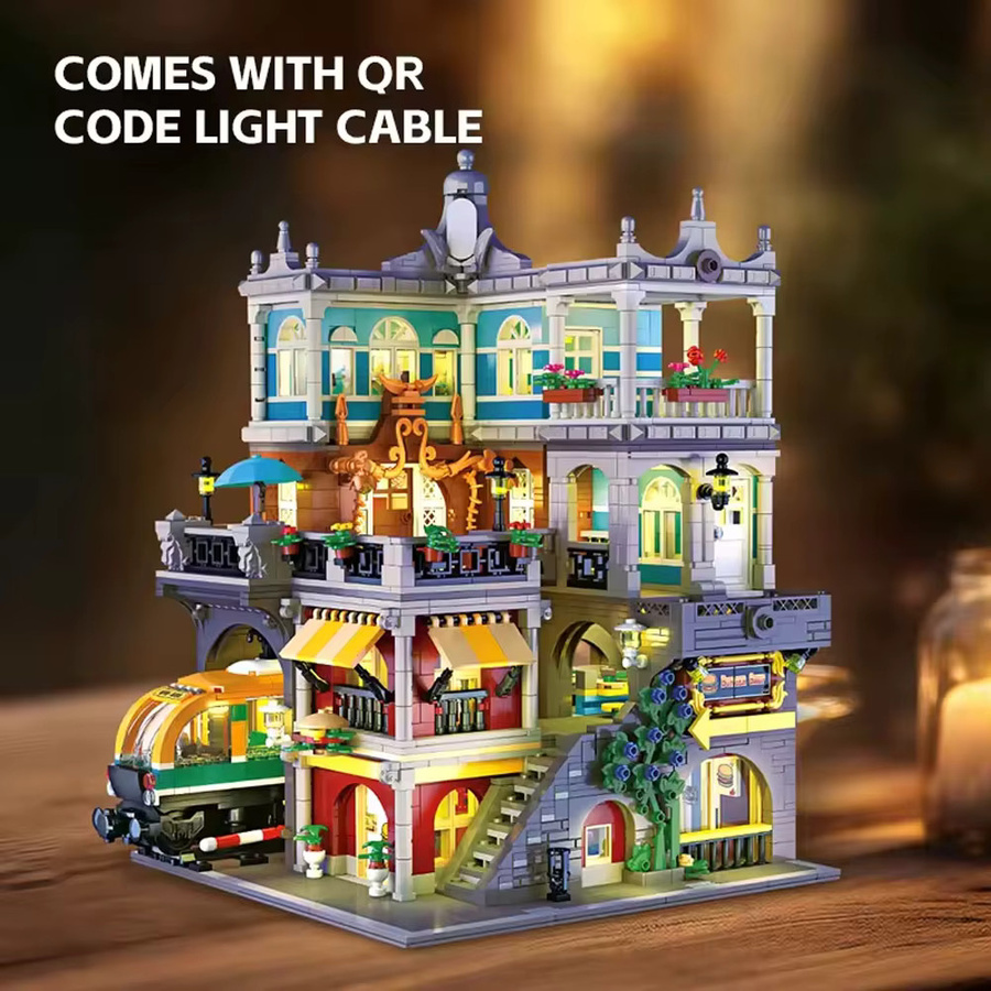 doinbby Burger Shop Bausteine Haus Modell, Stadt, mit Licht, 3.289 Teile - Bild 2