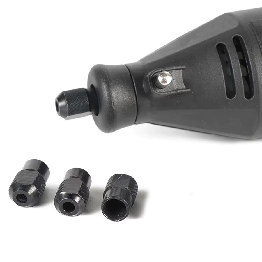 Vibratite 3er-Set Kleine Bohrfutter-Adapter mit 8 mm Spannweite und 0,75 mm Gewinde in Schwarz für Drehwerkzeuge und Gravierer - Bild 4