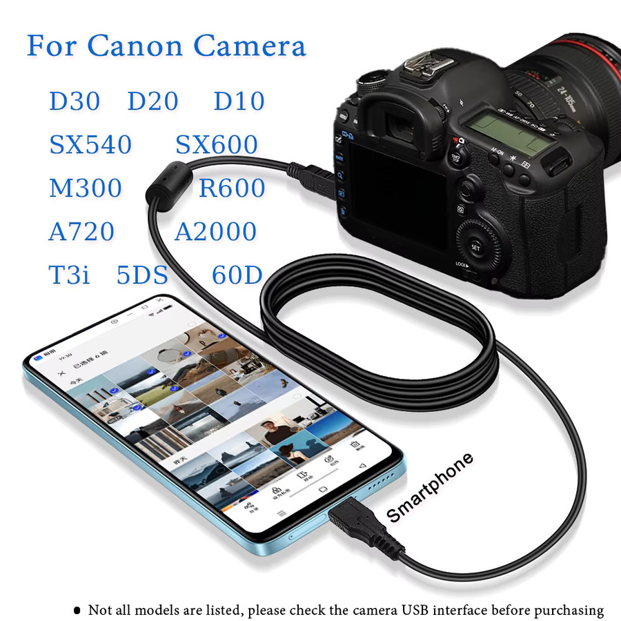 Canon OTG-Kabel in Schwarz zum Transfer von Fotos und Videos auf dein Smartphone oder Tablet - Bild 3