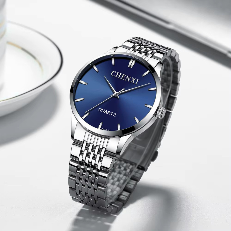 CHENXI Armbanduhr Quarz, Edelstahl, Silber, Herren - Bild 2