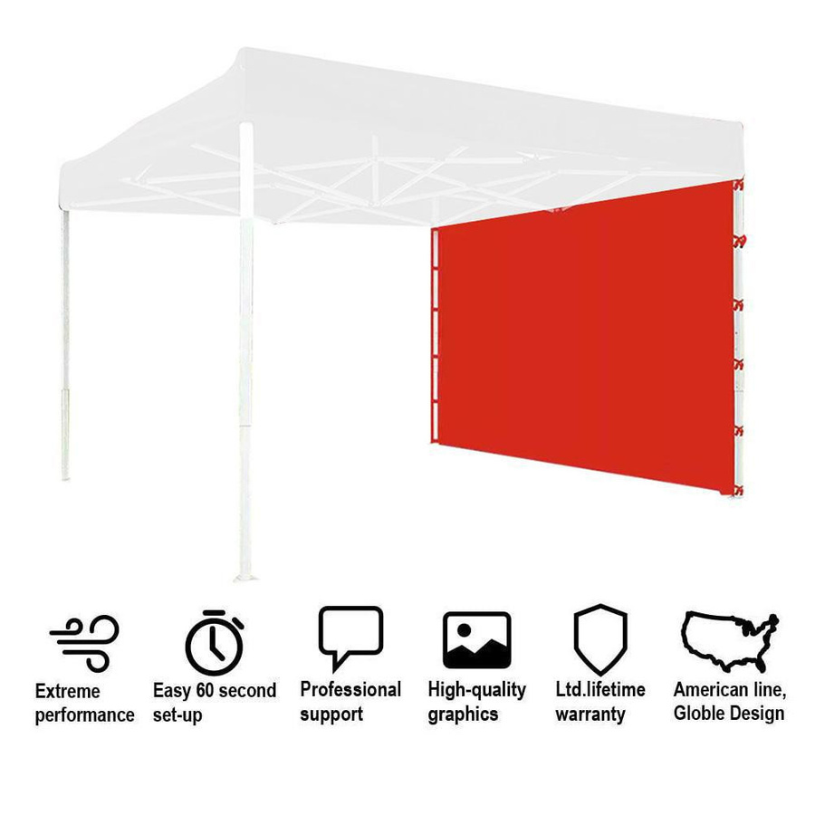 Koogeelife Faltbares Seitenwandpaneel für Pavillonzelt in Rot, Outdoor-Sonnenschutz mit Clamp-Befestigung, B: 300 cm, H: 200 cm - Bild 2