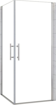 AICA Schwingtür Duschtür aus ESG Nano-Glas in Transparent mit Chrom, Eckeinstieg Duschkabine, H x B x T: 195 x 90 x 90 cm