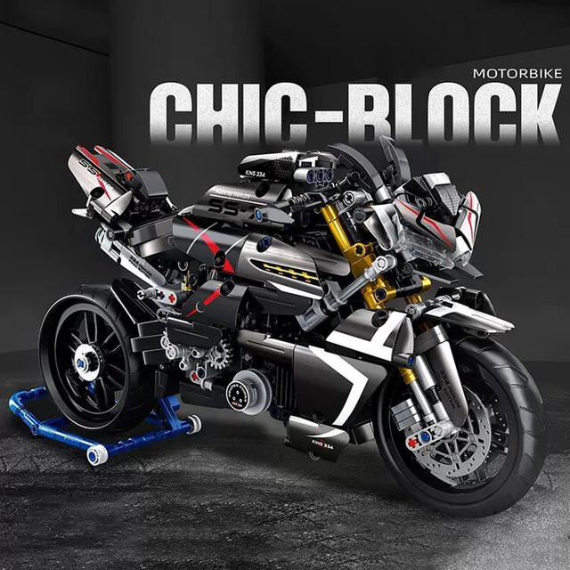 JAKI MOC Motorrad-Bausatz, Bausteine-Ornament - Bild 1