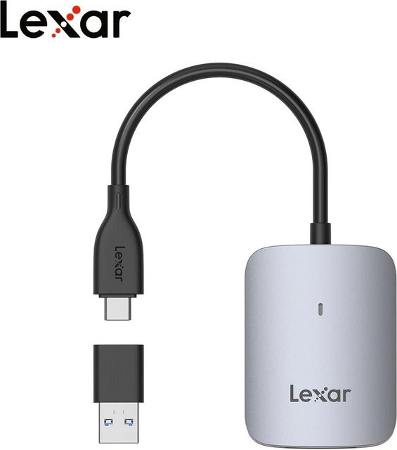 Lexar CFexpress Typ A Kartenleser USB 3.2 Gen 2 mit USB-C und USB-A Adapter, Grau - Bild 1