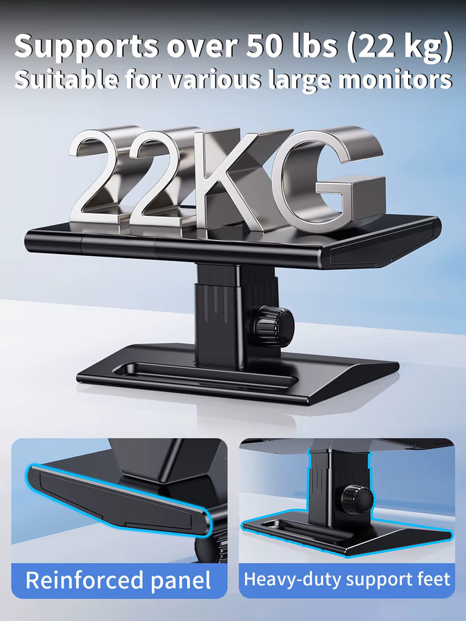 EARY Monitorarm in Schwarz als ergonomischer Desktop-Monitorhalter und Laptop-Ständer mit Telefonhalterung und höhenverstellbarer Funktion für deinen Schreibtisch - Bild 4
