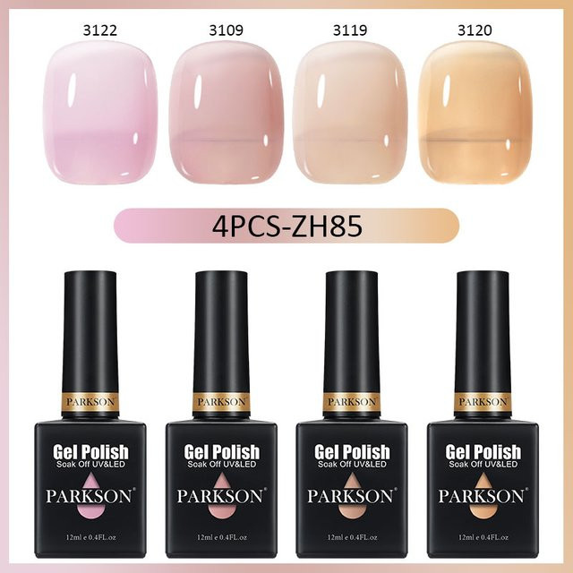 Parkson Jelly Pink Nude Gel-Nagellack-Set, 4-teilig, glänzend - Bild 1